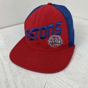 Detroit Pistons NBA Elevation Hat Cap Adjustable Snapback Red Blue Basketball